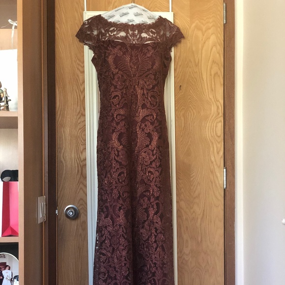 Tadashi Shoji "Rust" Evening Gown - Picture 7 of 8